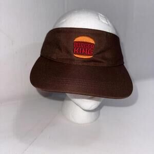 Burger King Crew Visor Brown Adjustable Snapback Employee Uniform Cap Fast Food